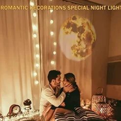 Earth Moon Projection Lamp Star Projector Planet Projector Background Atmosphere Led Night Light for Kids Bedroom Wall Decoration