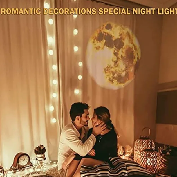 Earth Moon Projection Lamp Star Projector Planet Projector Background Atmosphere Led Night Light for Kids Bedroom Wall Decoration