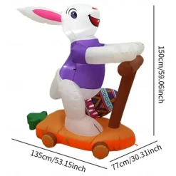 Easter Bunny Inflatable Outdoor Decoration Halloween Decor