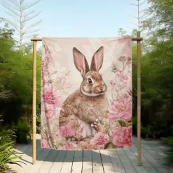 Easter Day Bunny Rabbit Pattern Throws Blanket Flannel Throw Blankets Warm All Seasons Gifts Big Blanket