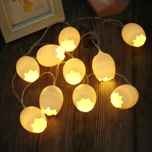 Easter Egg String Lights LED Fairy Light 1.5m 10LEDs Cracked Egg Garland Light Battery Powered Christmas Family Party Holiday Decoration