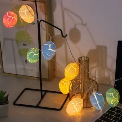 Easter Egg String Lights LED Fairy Light 1.5m 10LEDs Cracked Egg Garland Light Battery Powered Christmas Family Party Holiday Decoration