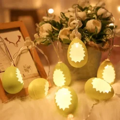 Easter Egg String Lights LED Fairy Light 1.5m 10LEDs Cracked Egg Garland Light Battery Powered Christmas Family Party Holiday Decoration