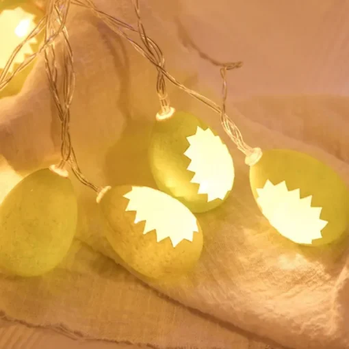 Easter Egg String Lights LED Fairy Light 1.5m 10LEDs Cracked Egg Garland Light Battery Powered Christmas Family Party Holiday Decoration