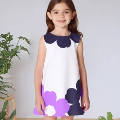 Easter Girls' 3D Floral Graphic Dress Sleeveless 3D Print Summer Spring Vacation Sports & Outdoor Daily Cute Casual Sweet Kids 3-12 Years Casual Dress A Line Dress Tank Dress Above Knee Regular Fit