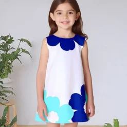 Easter Girls' 3D Floral Graphic Dress Sleeveless 3D Print Summer Spring Vacation Sports & Outdoor Daily Cute Casual Sweet Kids 3-12 Years Casual Dress A Line Dress Tank Dress Above Knee Regular Fit