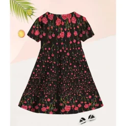 Easter Girls' 3D Graphic Dress Short Sleeve Summer Spring Vacation Daily Holiday Princess Beautiful Sweet Kids 4-12 Years Casual Dress A Line Dress Knee-length Regular Fit