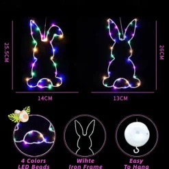 Easter Light Window Cabinet Hanging Light Design Suction Cup Light Battery Powered Easter Birthday Party Kids Room Home Decor