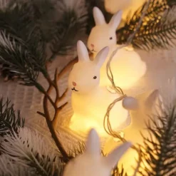 Easter Rabbit Fairy String Lights 1.5m 10Leds Battery Operated Holiday Garden Party Easter Decoration Lamp