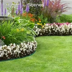 Easy Install Black PE Plastic Garden Edging Kit with Stakes - Durable Lawn Border for Landscape & Grass Separation