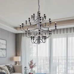 Ecolight 95 cm Pendant Light Creative Candle Style Chandelier Metal Candle-style Classic Office, Shops / Cafes Electroplated Artistic Chic Modern 110-120V 220-240V