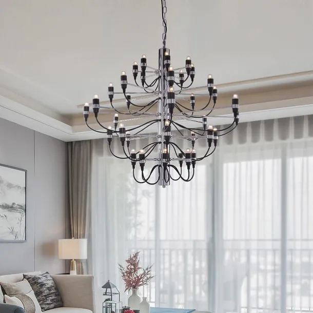 Ecolight 95 cm Pendant Light Creative Candle Style Chandelier Metal Candle-style Classic Office, Shops / Cafes Electroplated Artistic Chic Modern 110-120V 220-240V