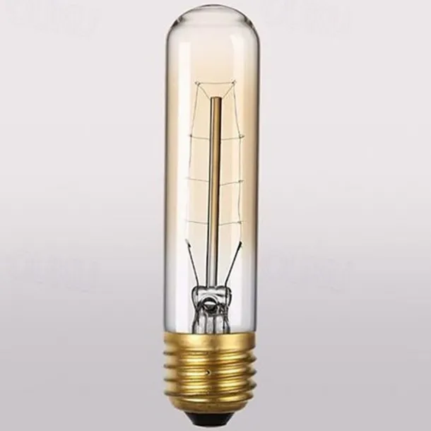 Edison Light Bulbs E26 40W T10 Tubular Vintage Edison Incandescent Dimmable Decorative Candelabra Chandelier Nightlight Amber Warm 220-240V
