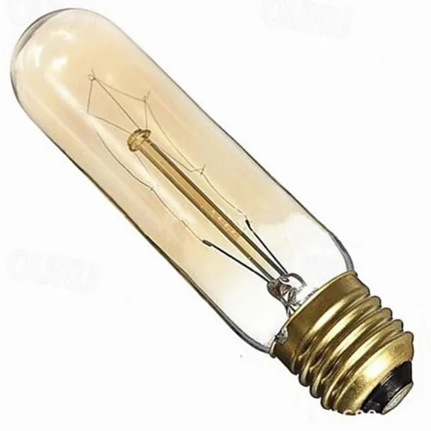 Edison Light Bulbs E26 40W T10 Tubular Vintage Edison Incandescent Dimmable Decorative Candelabra Chandelier Nightlight Amber Warm 220-240V