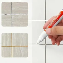 Effortlessly Repair and Refresh Your Tiles with this White Waterproof Grout Pen!