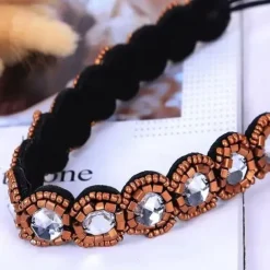 Elastic Beaded Headbands Beads Crystal Rhinestone for Women amp Girls