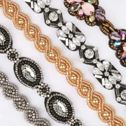 Elastic Beaded Headbands Beads Crystal Rhinestone for Women amp Girls