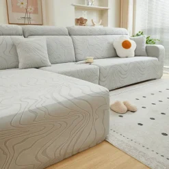Elastic Jacquard Fabric Sofa Cover Stretch Couch Cover Sectional L Shape Sofa Slipcover Corner Case for Living Room 1/2/3/4 Seat