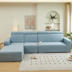 Elastic Jacquard Fabric Sofa Cover Stretch Couch Cover Sectional L Shape Sofa Slipcover Corner Case for Living Room 1/2/3/4 Seat