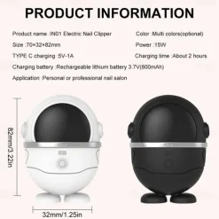 Electric Automatic Nail Clipper Robot Smart Trimmer Cutter Scissors Anti-Splash Baby Care Manicure For Kid Elder Aldult