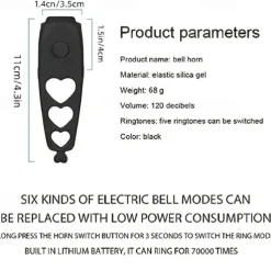 Electric Bicycle Bell 90db Horn Rain Proof MTB Bicycle Handlebar Silicone Shell Ring Bicycle Bell Accessories