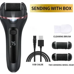 Electric Callus Removers for Feet Rechargeable Foot File Pedicure Kits Waterproof 2 Speed Foot Scrubber Professional Foot Care Tools for Dead Skin Cracked Heels with 3 Roller Heads