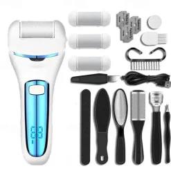 Electric Callus Removers for Feet Rechargeable Foot File Pedicure Kits Waterproof 2 Speed Foot Scrubber Professional Foot Care Tools for Dead Skin Cracked Heels with 3 Roller Heads