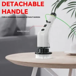 Electric Cleaning Brush 360 Rotating Mop for Kitchen & Car Adjustable Speed with 8 Brush Heads 2 Extension Arms Waterproof