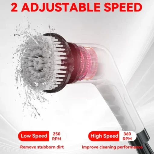 Electric Cleaning Brush 360 Rotating Mop for Kitchen & Car Adjustable Speed with 8 Brush Heads 2 Extension Arms Waterproof