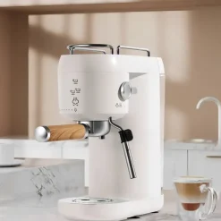 Electric Coffee Machine with Automatic Milk Frothing System Coffee Maker with Portafilter Single and Double Serve Filter Basket Smart Brew for Latte Espresso Cappuccino