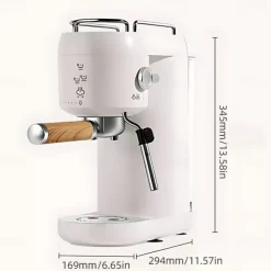 Electric Coffee Machine with Automatic Milk Frothing System Coffee Maker with Portafilter Single and Double Serve Filter Basket Smart Brew for Latte Espresso Cappuccino