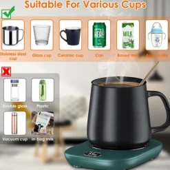 Electric Coffee Mug Heater for Desk Auto Shut off USB Tea Milk Beverage Cup Heater Heating Plate for Office Home 3 Temperature Setting