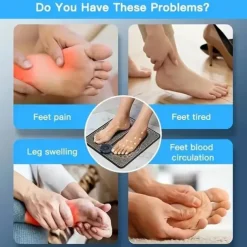 Electric EMS Foot Massager, Pad Remote Controlable & Rechargeable Pain Relief Relaxation Foot Acupoint Massage Pad Muscle Stimulation Improve Blood Circulation Gifts For Home Office Holiday