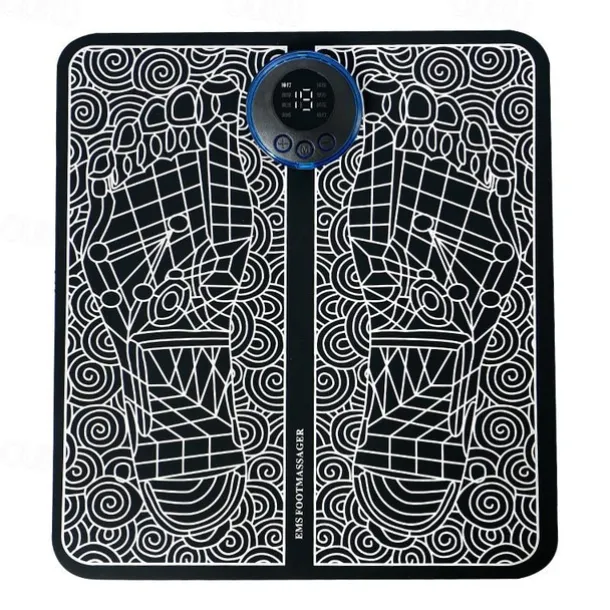 Electric EMS Foot Massager, Pad Remote Controlable & Rechargeable Pain Relief Relaxation Foot Acupoint Massage Pad Muscle Stimulation Improve Blood Circulation Gifts For Home Office Holiday