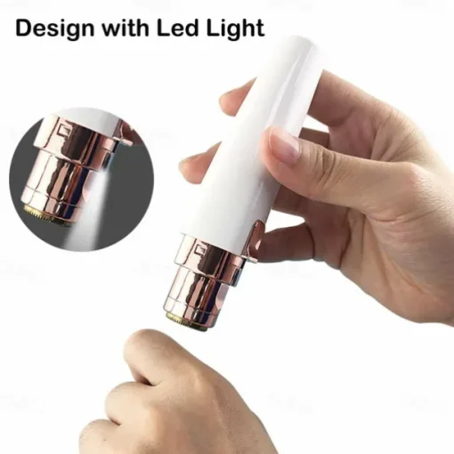 Electric Eyebrow Trimmer, Female-Specific Painless Razor, USB Rechargeable Mini Eyebrow Razor, Portable Epilator, Facial Epilator, Built-In LED Light And 2 Head Eyebrow Razors