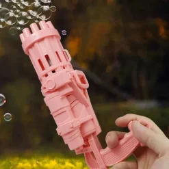 Electric Gatling Bubble Machine Automatic Blower Soap Water Maker Gun for Children Summer Beach Outdoor Kids Toys