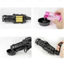Electric Gatling Bubble Machine Automatic Blower Soap Water Maker Gun for Children Summer Beach Outdoor Kids Toys