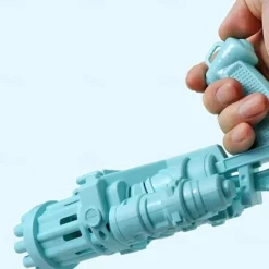 Electric Gatling Bubble Machine Automatic Blower Soap Water Maker Gun for Children Summer Beach Outdoor Kids Toys