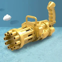 Electric Gatling Bubble Machine Automatic Blower Soap Water Maker Gun for Children Summer Beach Outdoor Kids Toys