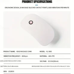 Electric Head Massager Portable Hair Massage Comb Soothing Meridian Scalp Massage Instrument