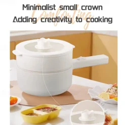 Electric Hot Pot Electric Cooking Pot Handle Auto Cut Off Portable Travel Cooker Portable Steamer