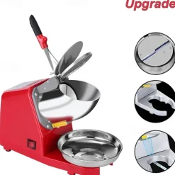 Electric Ice Crusher Crushed Ice Machine Snow Cone Maker with Stainless Steel Bowl Ice Shaver for Ice Cream, Cocktails, Cold Juice and Smoothies