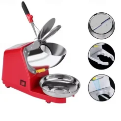 Electric Ice Crusher Crushed Ice Machine Snow Cone Maker with Stainless Steel Bowl Ice Shaver for Ice Cream, Cocktails, Cold Juice and Smoothies