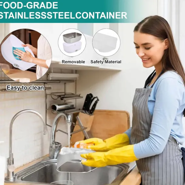 Electric Lunch Box Food Heater 80W Heated Lunch Box Portable Food Warmer Lunch Box with Removable 304 Stainless Steel Container