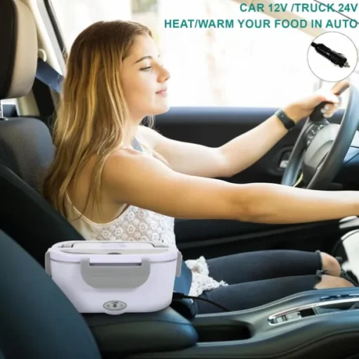 Electric Lunch Box Food Heater 80W Heated Lunch Box Portable Food Warmer Lunch Box with Removable 304 Stainless Steel Container