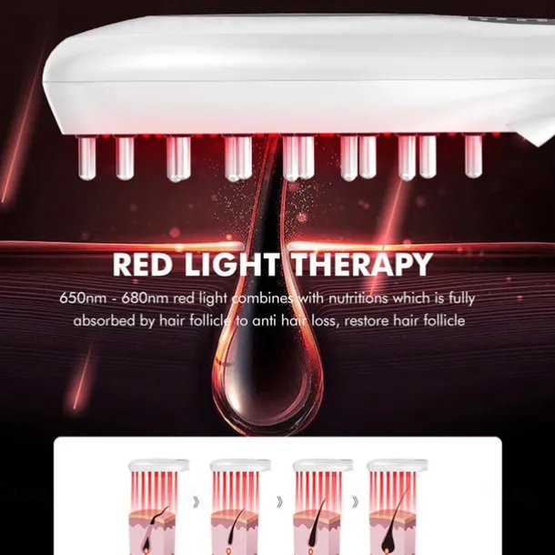 Electric massage comb red and blue light into the scalp massager hair medicine comb