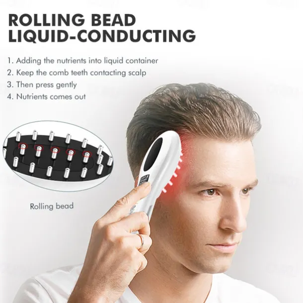 Electric massage comb red and blue light into the scalp massager hair medicine comb