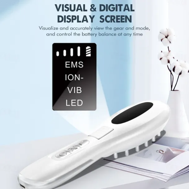 Electric massage comb red and blue light into the scalp massager hair medicine comb