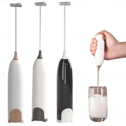 Electric Milk Frother Kitchen Drink Foamer Whisk Mixer Stirrer Coffee Cappuccino Creamer Whisk Frothy Blend Whisker Egg Beater, Without Battery