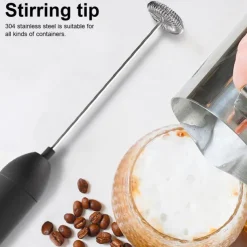 Electric Milk Frother Kitchen Drink Foamer Whisk Mixer Stirrer Coffee Cappuccino Creamer Whisk Frothy Blend Whisker Egg Beater, Without Battery